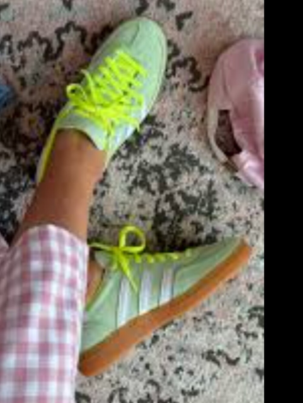 Adidas Handball Spezial Mint Green Suede Sneakers with Neon Yellow Accents - Picture 5 of 8
